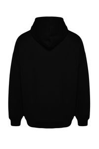 Trendyol Collection-Schwarzes, übergroßes/weites Kapuzen-Sweatshirt mit Tierstickerei auf der Innenseite aus Fleece-Baumwolle TMNAW24SW00097 7