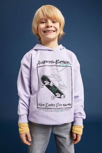DeFacto-Kapuzen-Sweatshirt mit Oversize-Passform für Jungen 2