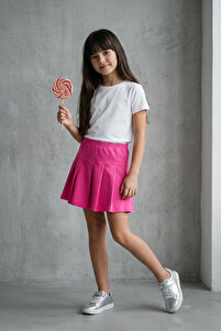 TRENDYOLKIDS Fuchsia Mini Plain Knitted Skirt Tkdss25Et00000- Trendyol
