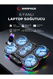 Rampage Ad-rc34 Metafor Rgb 6 Fanlı Telefon Tutuculu Rgb 10-19inç