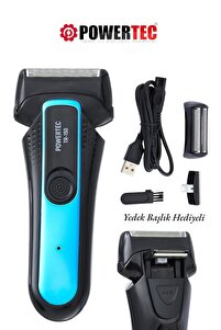 Powertec TR-150 Profesyonel Şarjlı Günlük Sakal Tıraş Makinesi Sinekkaydı Tıraş 