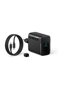 Anker 45W USB-C Şarj Cihazı, 1.5m 5A USB-C Kablo (2'li Set), Siyah