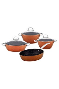 Hascevher Copper 7 Pcs Bermuda Kulpu Set Cam Kapaklı - Fiyatı