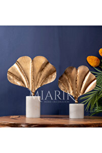 MIARIK DESIGN & DEKORASYON Dekoratif Mermer Kaideli 2li Ginko