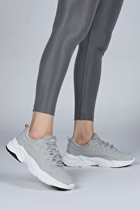 Jump 26776 Açık Gri - Beyaz Kadın Sneaker Günlük Spor Ayakkabı