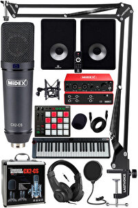 Midex İmpressive Paket-6 Stüdyo Ekipmanları Seti (Monitör Mikrofon