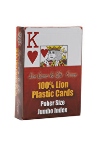 Lion Plastik Teksas Holdem Oyun Kartı-kırmızı Deste - Fiyatı