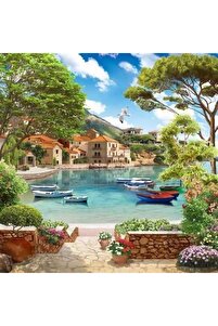 MARCEL SANAT Deniz Kenarı Elmas Mozaik Tablo 55x55cm - Fiyatı