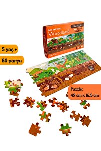 DoerKids Ormanlık Alan Yeraltı Yerüstü Midi Puzzle | 80 Parça 4-9
