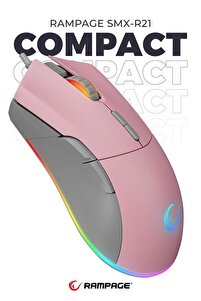 Rampage Smx-r21 Compact Usb Pembe Rgb Ledli Makrolu 12800dpi