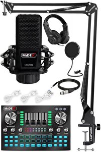 Midex Mx-2020 Diamond Set Efektli Ses Kartı Mikrofon Kulaklık