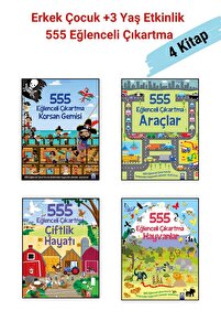 Altın Kitaplar 555 Eğlenceli Çıkartma Dizisi 4 Kitap Set, +3 Yaş