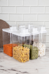 DNS HOME 6'lı Bakliyat Seti Kendinden Ölçekli Vakum Kapaklı Erzak