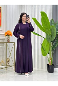BONTA 7647 Plus Size Embroidered Short Crepe Dress with Sequin Jacket-  Trendyol