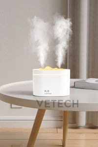 Vetech 800 ML Çift Üfleme Ultrasonik Hava Nemlendirici Buhar