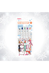 Zebra Sarasa Limited Edition 0.5mm Winter Animals 5'li Jel Kalem