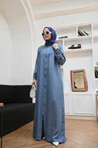 Neways 6470-Denim Fermuarlı Ferace Koyu Mavi - Fiyatı, Yorumları