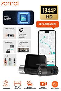[新品] Dash cam 70mai A500S 70MAİ 70mai Dash Cam A500s Pro Plus Arka Kamera Rc06 Set - Fiyatı
