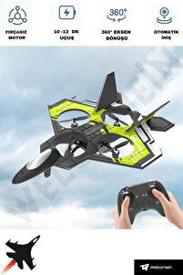 welcomein Sünger Gövde 2.4GHz Uzaktan Kumanda LED Işıklı Jet Uçak
