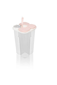 Bager Plastik Luna Kare 4 Bölmeli Erzak Kabı 2450 Ml /Pembe
