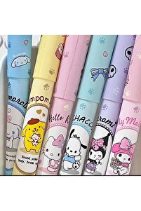 SANRIO 6'lı Fosforlu Kalem Seti Kuromi, Hello Kitty, My Melody