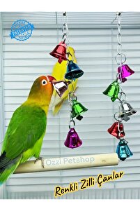 ozzipetshop Kuş Papağan Zilli Oyuncak - Kuş Kafesi Aksesuarı
