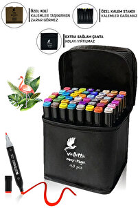 カイリ　SR8枚セット valletta Moringa 48'li Çift Taraflı Art Marker Keçeli Kalem Seti
