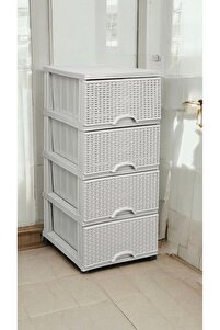 ■☆hide☆after 4体セット LeesHome Büyük Boy Hasır Açık Gri Kapaklı 4 Plastik 4 Çekmeceli