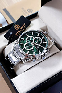 Bigotti Özel Kutulu 5 ATM Su Geçirmez Erkek Kol Saati Gümüş Renk