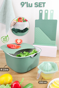 食器   Enchantment set Meleni Home 9 Parça Mutfak Seti - Çok Amaçlı Karıştırma Kabı