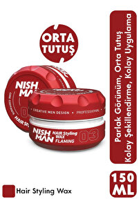 NISHMAN Saç Şekillendirici Parlak Wax 03 Sert Yapı 150 ml - Fiyatı
