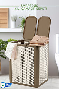 Nandy Home SmartDuo İki Bölmeli Çamaşır Sepeti 84Lt. - Fiyatı
