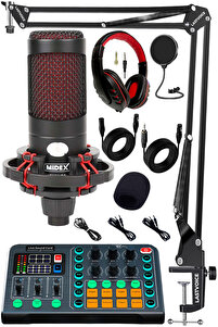 Midex Talent Paket-3 CXN-30 Mikrofon VS13 Ses Kartı Stüdyo Kayıt