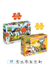 CA Games (2'Lİ SET) Z-Takımı Lisanslı 200 - 100 Parça Çocuk Puzzle