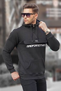 mmさん専用　Hoodie Slimカットトップス Madmext Siyah Kanguru Cep Kapüşonlu Sweatshirt 4729 - Fiyatı