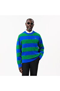 Lacoste Erkek Relaxed Fit Bisiklet Yaka Renk Bloklu Lacivert Kazak