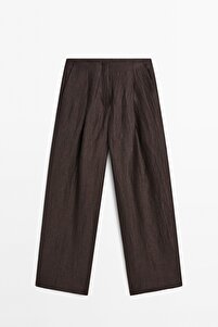 Massimo Dutti Linen blend fluid dart trousers - Fiyatı
