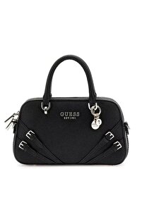Guess BRAMINA SMALL SATCHEL Geantă de mână neagră pentru femei