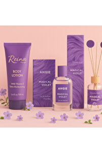 Angie Magical Violet 100ml Edp Kadın Parfüm Seti Ve Bambu Oda
