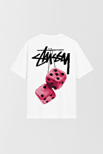 THE RULE Unisex Stüssy Dice Printed Oversize 100% Cotton Wide Cut