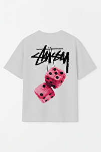 THE RULE Unisex Stüssy Zar Baskılı Oversize %100 Pamuk Geniş Kesim