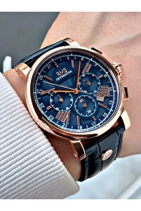 Romanson Fonksiyonlu Deri Kordon Lacivert-bakır Renk Safir Cam