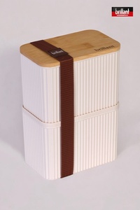 Brillant Zebra 2'li Bambu Kapaklı Lunch Box - 1 Lt + 1 Lt