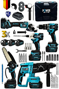POWER BLACK 5Li Set Kömürsüz Motor 3x Akü Taşlama Somun Sıkma