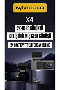Navigold X4 2 Kameralı 2K+1K ÇÖZÜNÜRLÜGE SAHİP ARAÇ İÇİ KAYIT