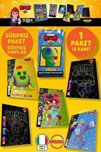 TOYFEST Brawl Stars Panini Resmi Kart Paketi: 1 Paket (6 Kart