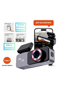 Navigold X4 2 Kameralı Ekranlı Wifi Araç Dvr Kamera 512gb Destekli
