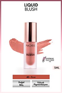 Note Cosmetics Liquid Blush Nemlendirici Etkili Likit Allık - 40