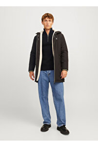 Jack & Jones Dik Yaka Regular Fit Siyah Erkek Kazak