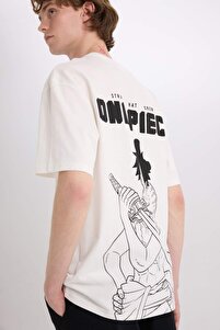Defacto %100 Pamuk One Piece Boxy Fit Bisiklet Yaka Sırt Baskılı